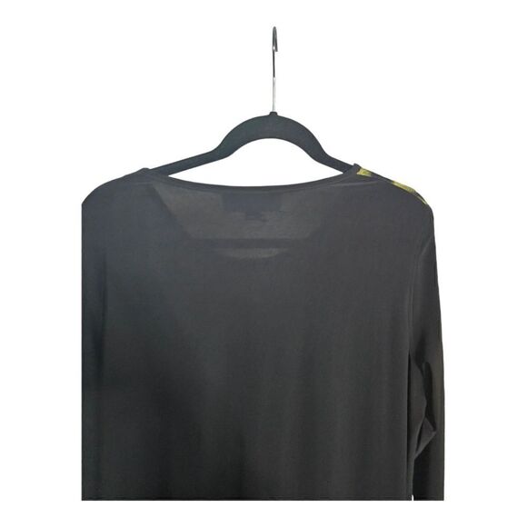 CAROLINE ROSE Chartreuse & Black Tunic - Size Large - Picture 4 of 7
